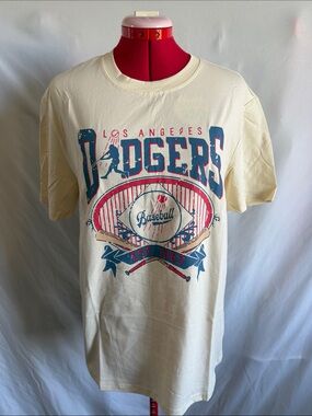Los Angeles Dodgers Cream Graphic Baseball Tee